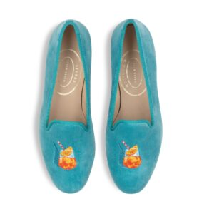 Aperol Turquoise Velvet Slipper (Woman)
