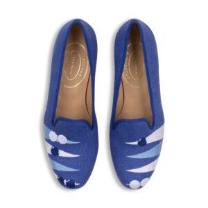 Backgammon Lapis Linen Slipper (Men)
